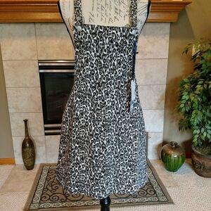 Leopard Print Bib Dress NWT!